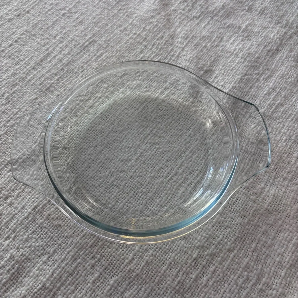 Vintage Pyrex England Clear Glass Round Casserole Replacement Lid Tab Handles